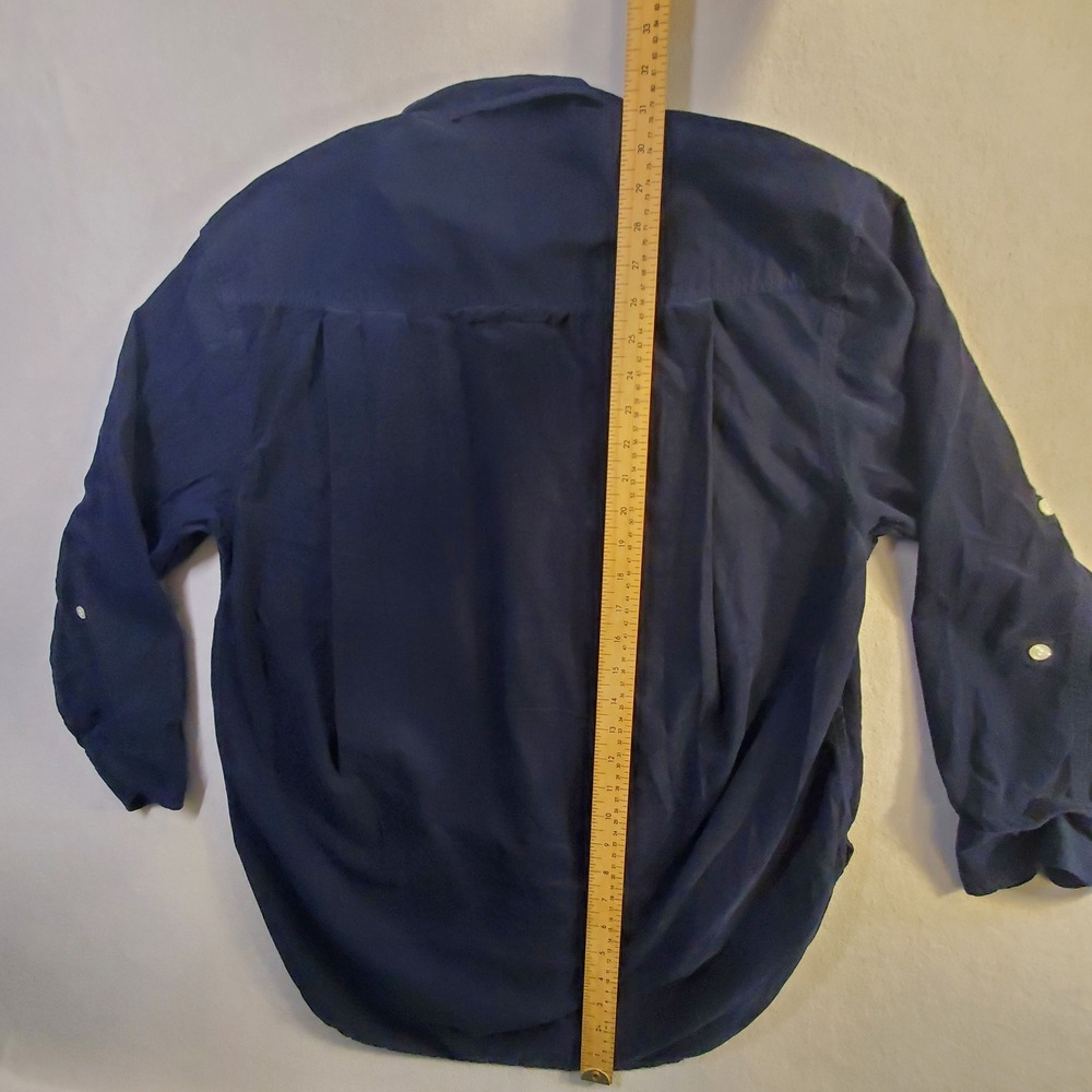 Citizens of Humanity Kayla Button Up Shirt M Blue 100% Cotton Oversized USA Made - Picture 10 of 11